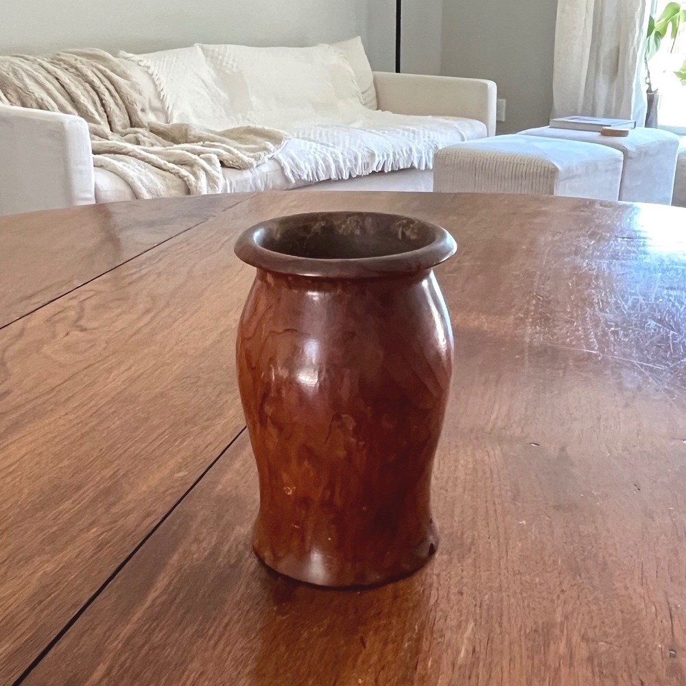 Vintage Hand-Turned Wooden Vase